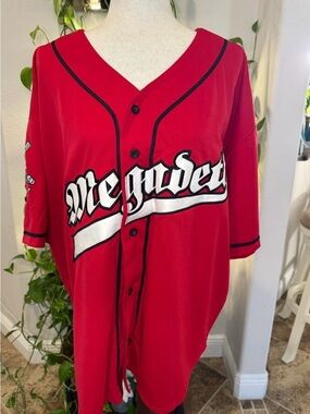 Vintage Authentic 1990’s Megadeth Red Baseball Men’s Jersey XL